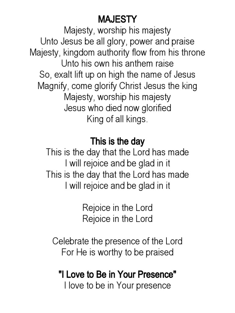 Praise and Worship Songs Lyrics Collection | PDF | Glory (Religion) | God