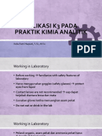 Aplikasi K3 Pada Praktik Kimia Analitik & Pembuatan Larutan Pereaksi Serta Pemantauan Kualitasnya