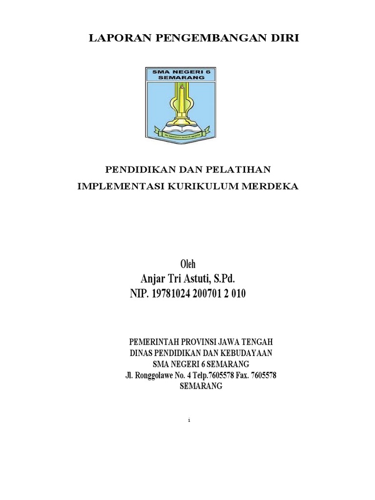 Laporan Pengembangan Diri Guru | PDF | Karier & Perkembangan
