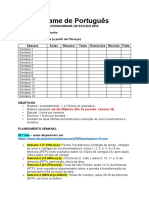 Cronograma de Estudo Português 2022