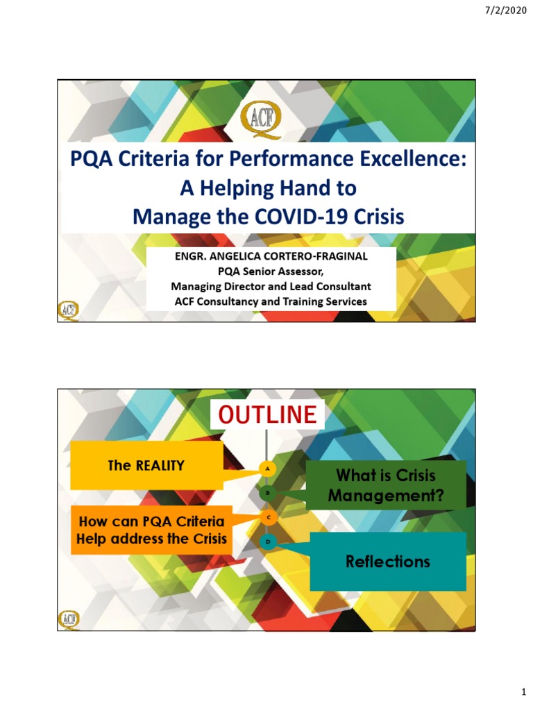 PQA Framework for COVID-19 Crisis Management | PDF | Crisis Management ...