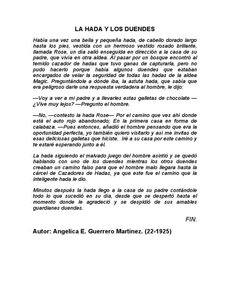 Copia de La Hada y Los Duendes | PDF | Poesía