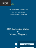 8085 Addressing Modes Memory Mapping