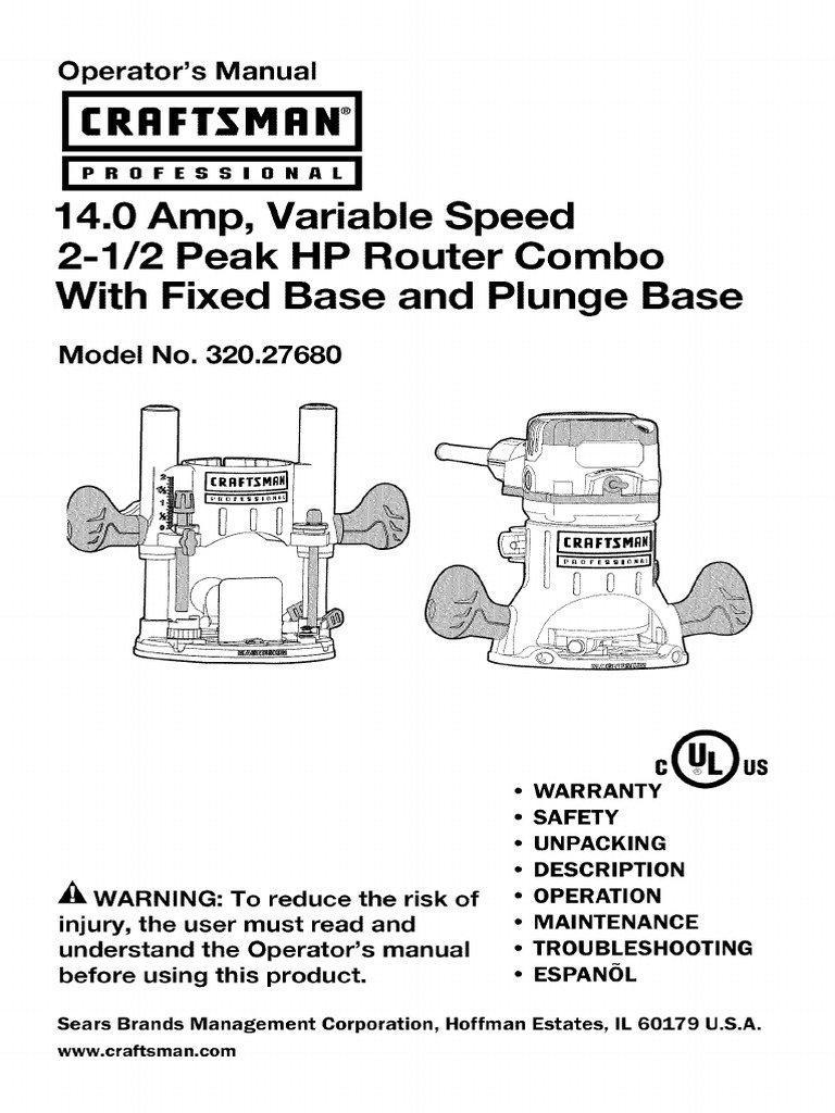 Craftsman 320.27680 | PDF
