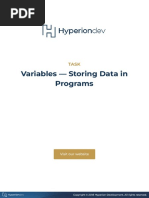 SE T04 - Variables - Storing Data in Programs