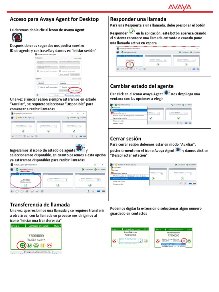 Acceso y uso de Avaya Agent Desktop | PDF | Informática | Software