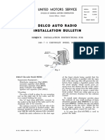 Delco Auto Radio Installation 1946-1947 Chevrolet Model 985793