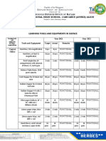 MNHS ALION SHS Science Inventory.