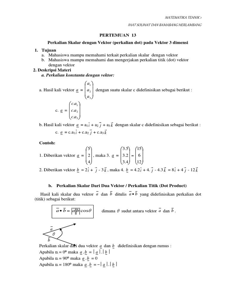 Perkalian Skalar dan Vektor 3D | PDF | Metode & Bahan Ajar