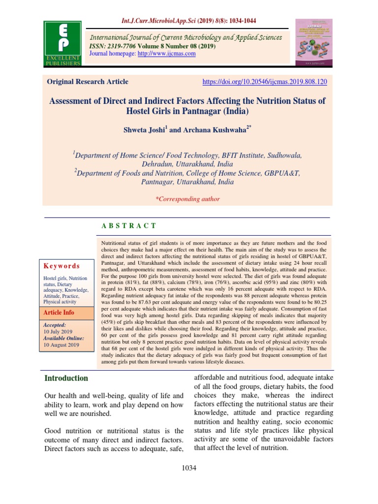 Shweta Joshi and Archana Kushwaha | PDF | Foods | Diet & Nutrition