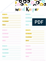 Password Keeper Pink Teal Gold