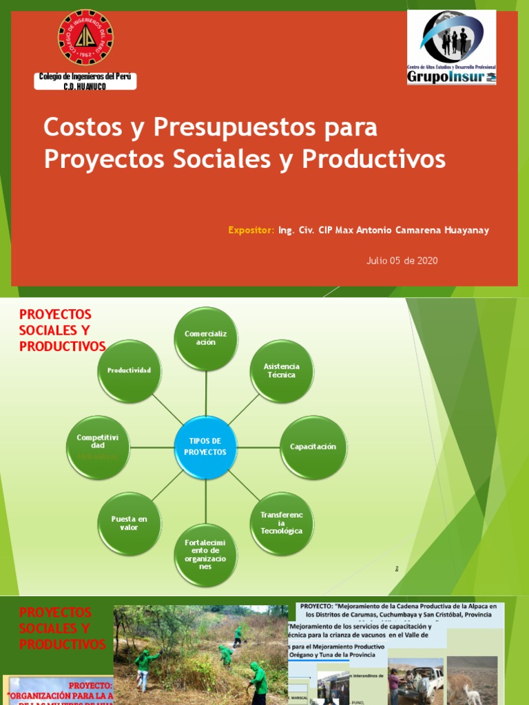 Costos y Presupuestos de Proyectos Sociales | PDF | Presupuesto | Economias
