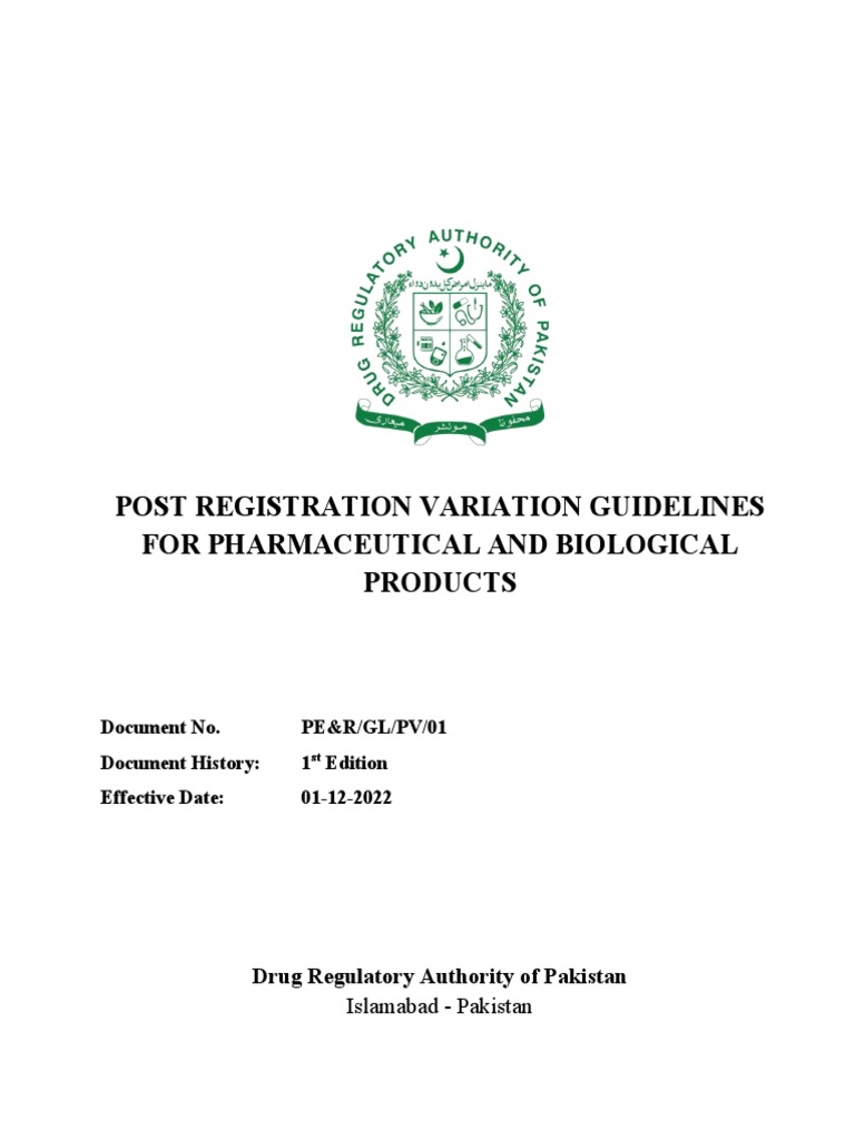 Post Registration Variation Guidelines | PDF | Pharmaceutical ...