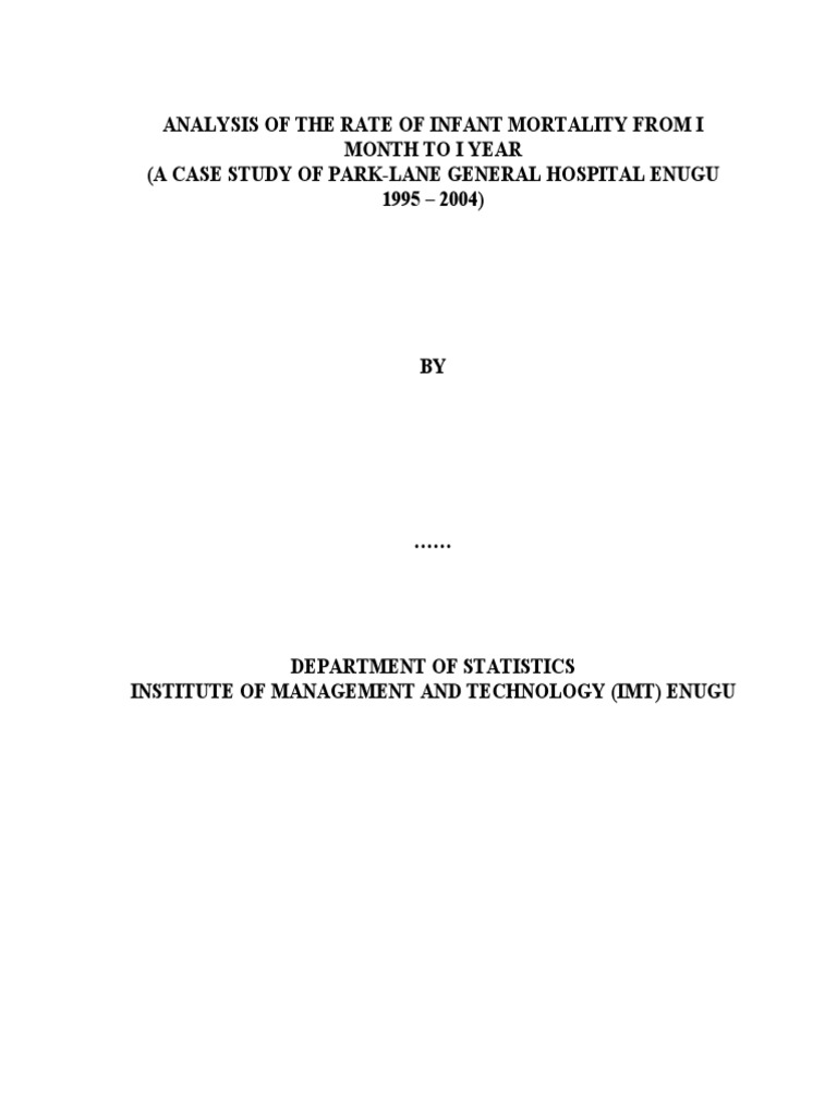 Analysis of The Rate of Infant Mortality From I Month To I Year | PDF ...