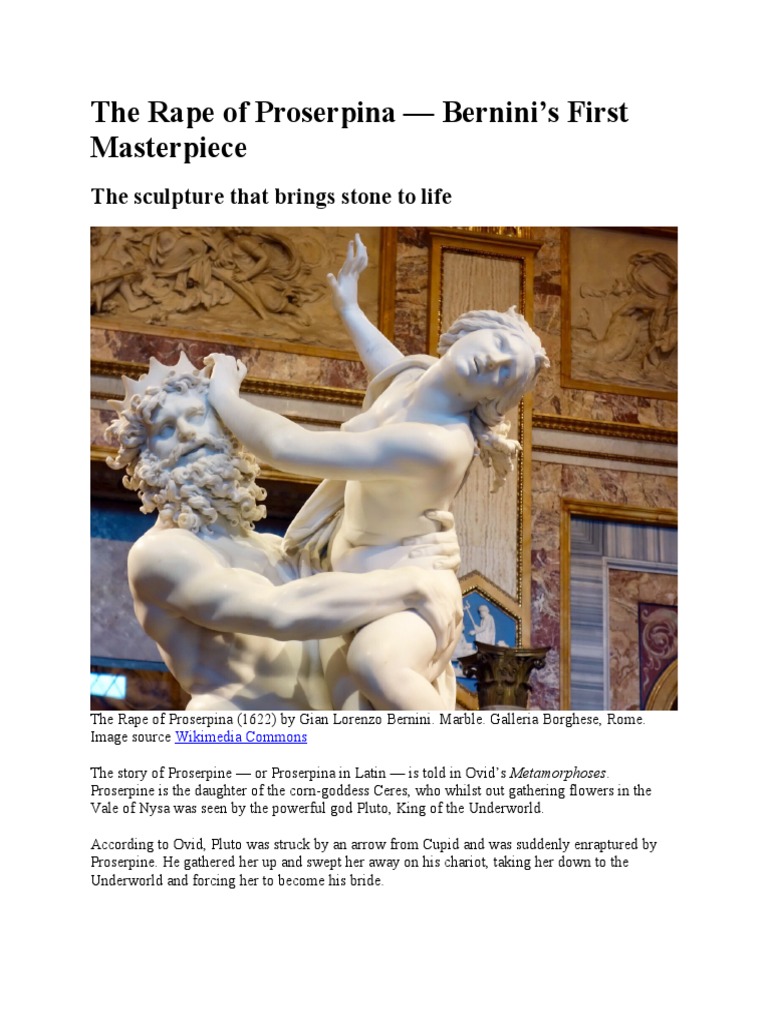 The Rape of Proserpina (1622) by Gian Lorenzo Bernini | PDF