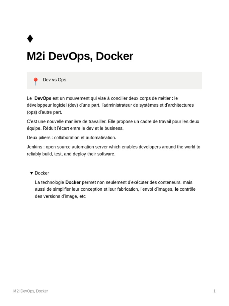 DevOps et Docker : Collaboration et Automatisation | PDF