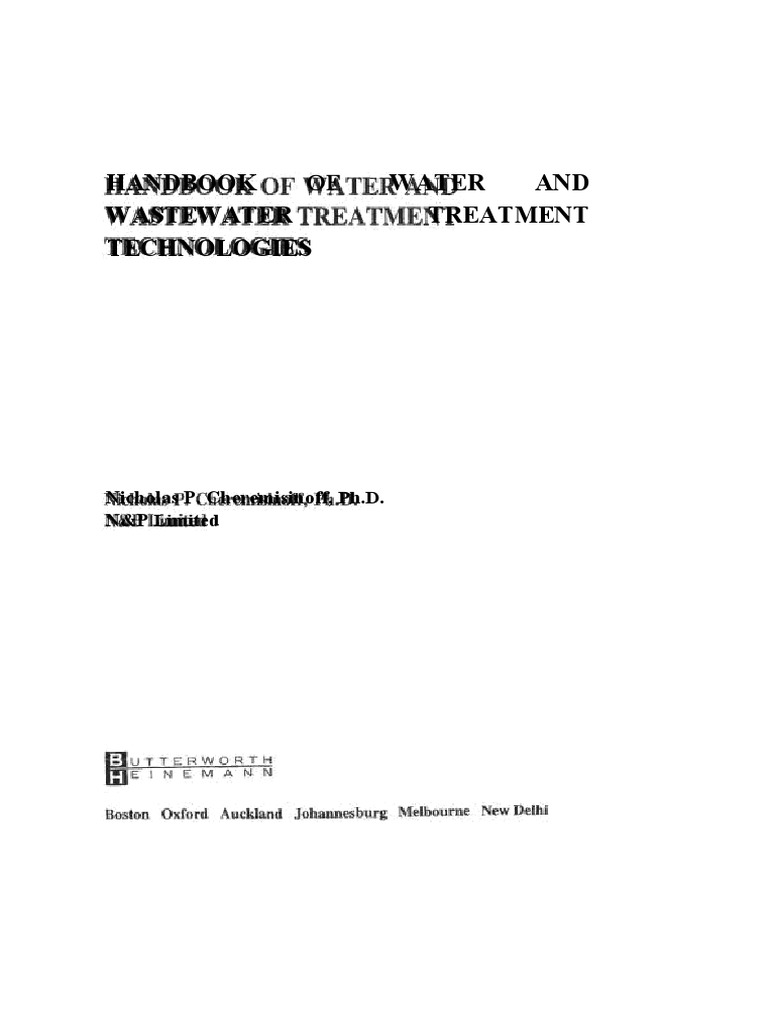 Handbook of Water and Wastewater Treatment Technologies PDF