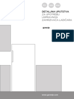 Detaljna Uputstva Za Upotrebu Uspravnog Zamrzivača Ladičara: BIH SRB MNE