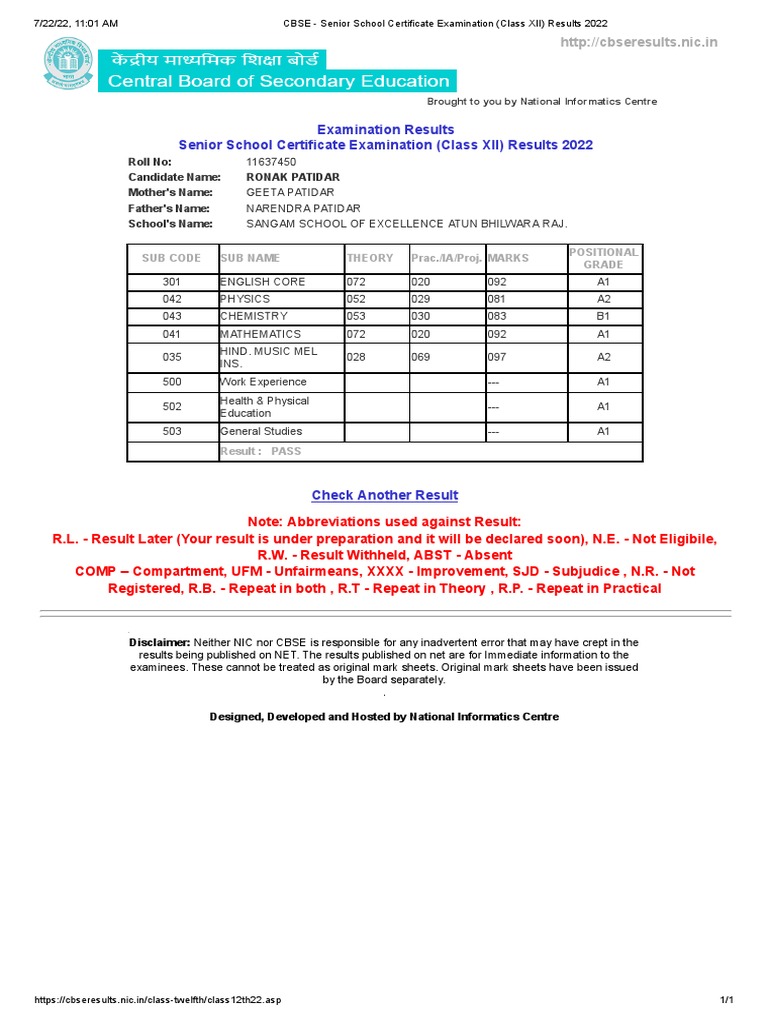 cbse-senior-school-certificate-examination-class-xii-results-2022