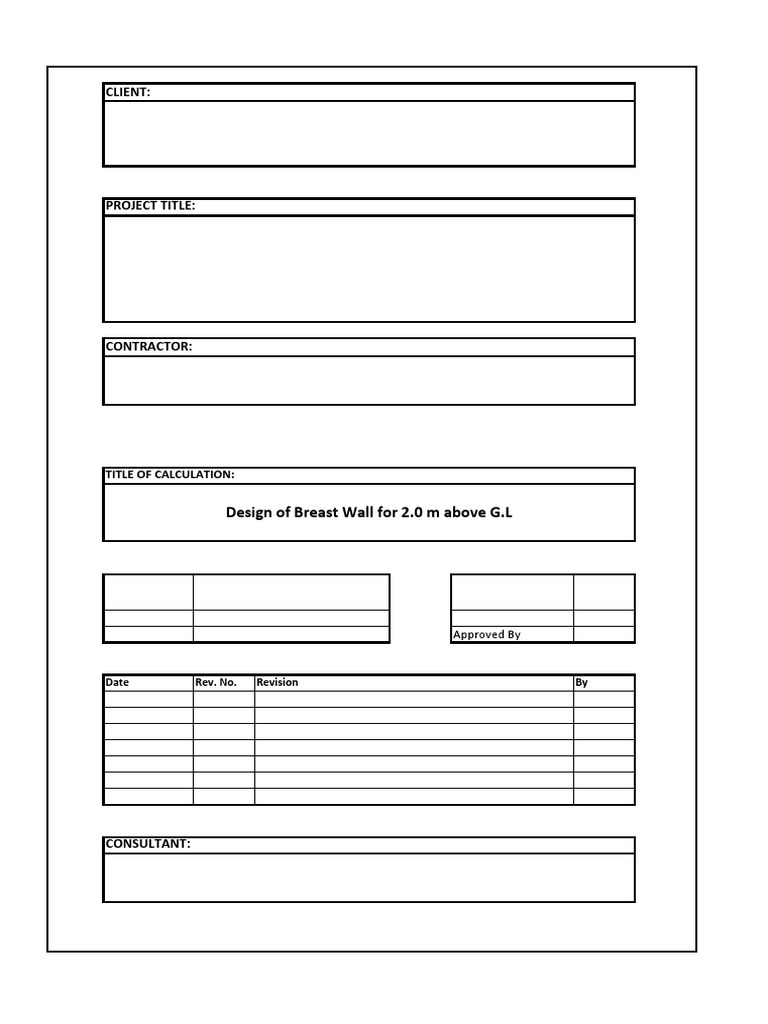 Stone Masonry Breast Wall 2 0 M PDF Materials Physical Quantities