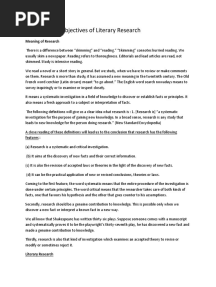 Meaning and Objectives of Literary Research 
