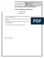 DE P Art M EN T of Computer Science and Engineering: Cs8711 Cloud Computing Laboratory