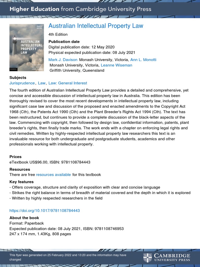 INTELLECTUAL PROPERTY MELBOURNE intelligence overview