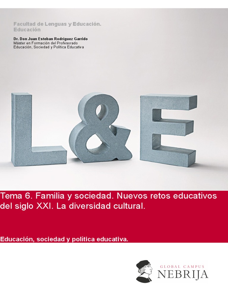 TEMA 6. Nuevos Retos Educativos. La Diversidad Cultural | PDF | Plan de ...