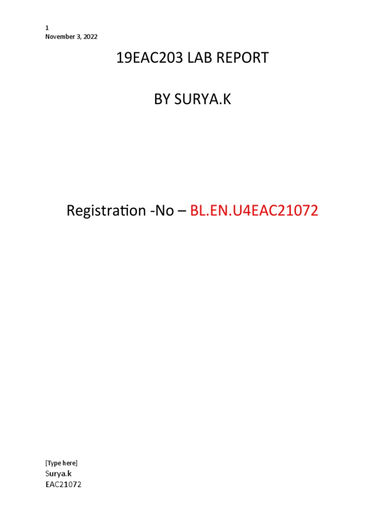 19EAC203 LAB REPORT Combined | PDF | Queue (Abstract Data Type ...