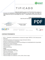 Certificado treinamento operador rebocador