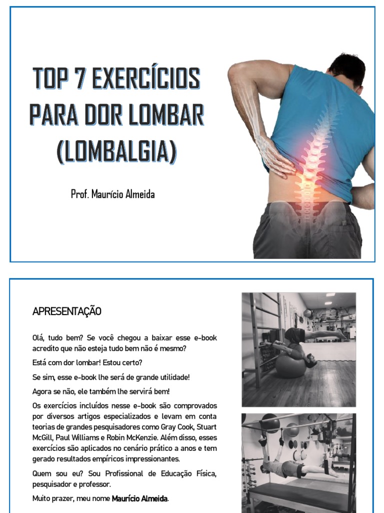 E Book Top 7 Exercícios Para Dor Lombar Pdf Coluna Vertebral