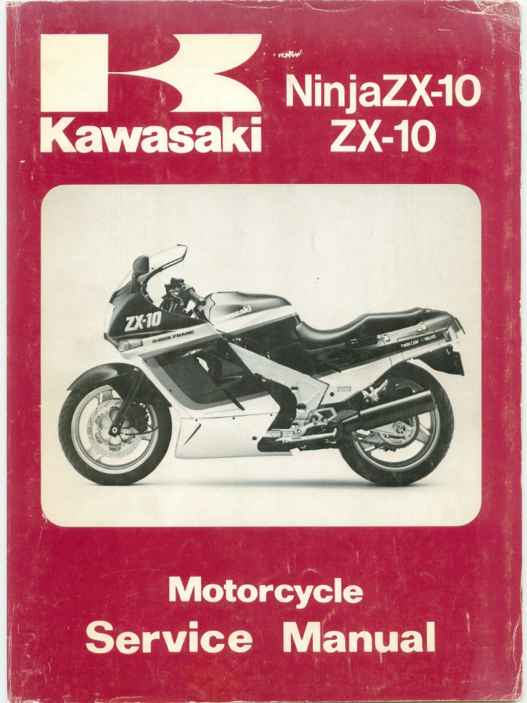 Kawasaki Ninja ZX-10 Motorcycle Service Manual ZX1000B1 B2