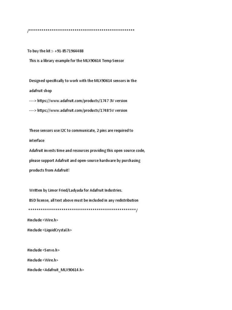 Code of The Project With Servo and Ultrasonic Sensor | PDF | Computer ...