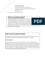 What Is Position Paper