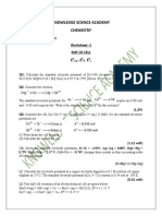 Electrochemistry worksheet covering EMF of cells, standard electrode potentials, electrolysis, Faraday's law