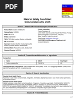 MSDS Sodium Metabisulphite