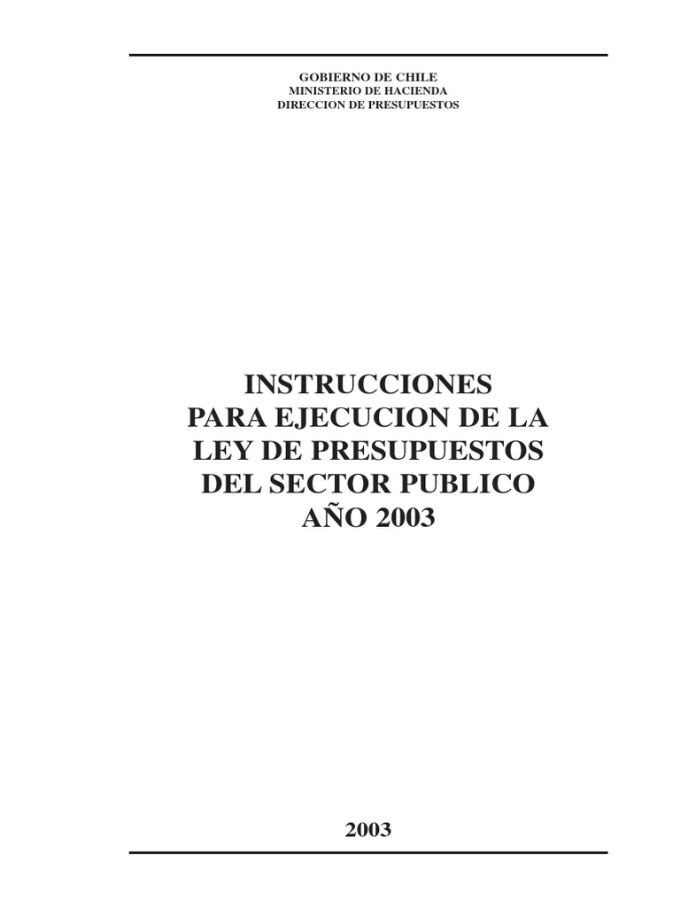 Instrucciones Presupuestarias Chile 2003 | PDF | Ministerio ...