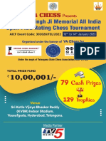 1st Bishan Singh Ji Memorial All India FIDE Rating Tournament With New Dates 10th To 14th Jan 2023