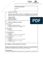 Formulário de Critérios de Seleção e Desbastamento