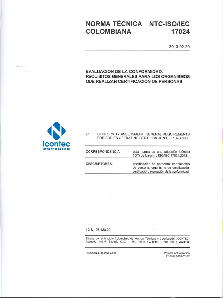 Ntc-Iso Iec 17024 2013 | PDF