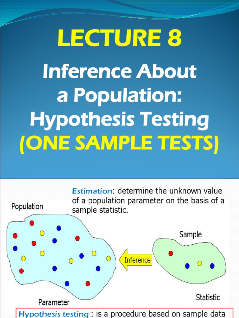 Inference About A Population: Hypothesis Testing: (One Sample Tests) | PDF
