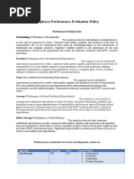 Employee Performance Evaluation Policy: Performance Rating Scale Outstanding