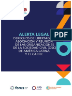 Alerta Legal Derechos de Libertad de Asociación y Reunión de Las Organizaciones de La Sociedad Civil (Osc) de América Latina