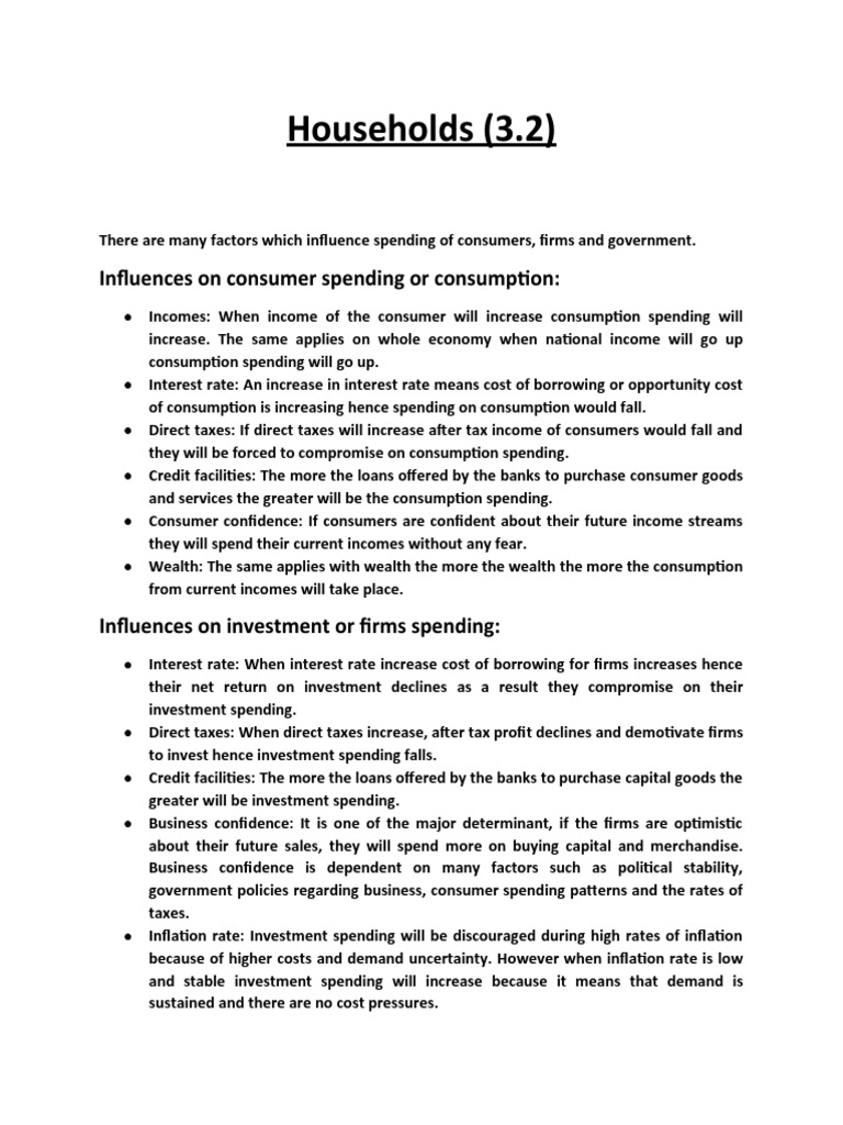 Households PDF Consumption (Economics) Interest