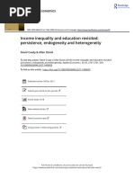 Income Inequality and Education Revisited Persistence Endogeneity and Heterogeneity