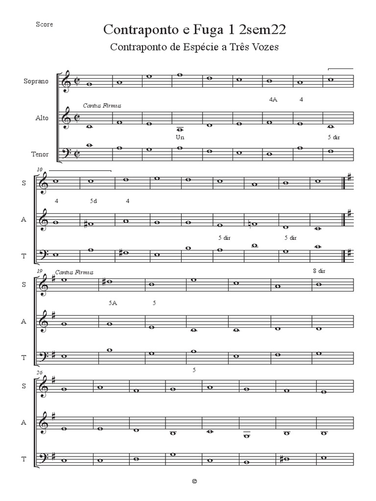 Contraponto a Três Vozes - Score | PDF