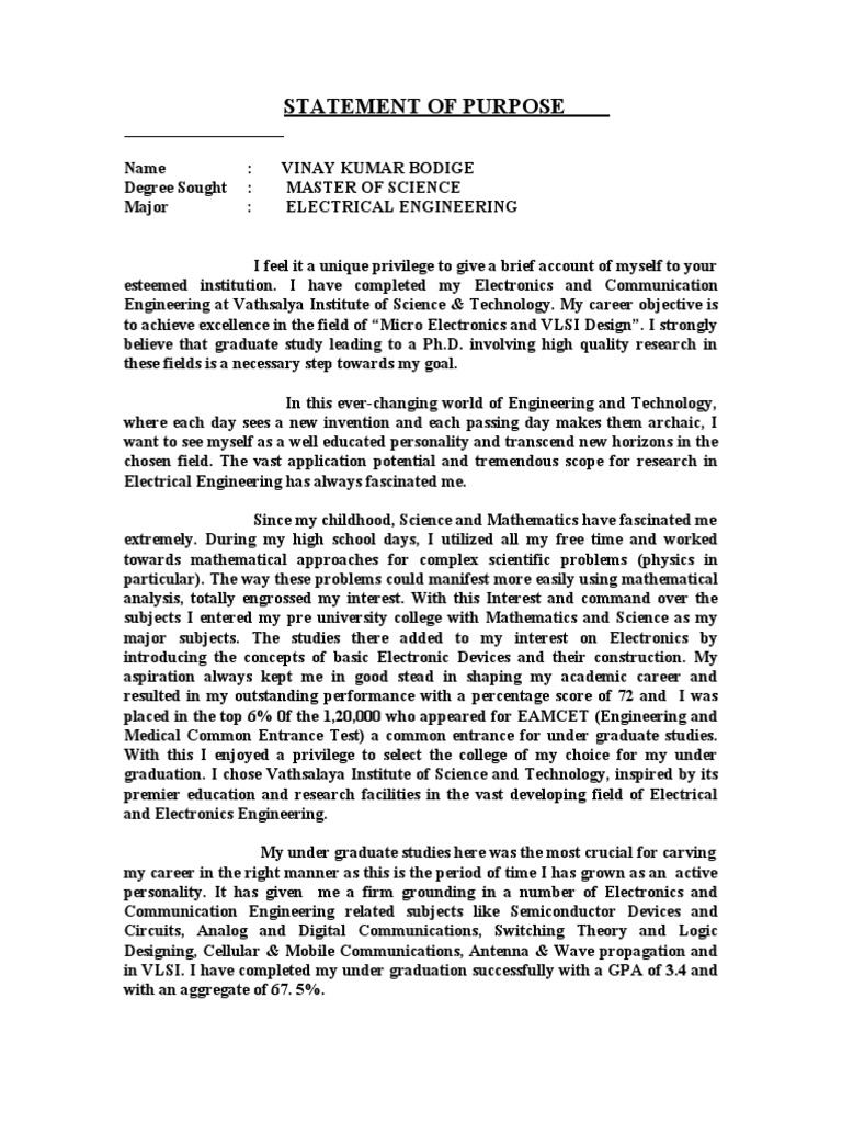 Vinay Final Sop Njit PDF Electronics Electrical Engineering