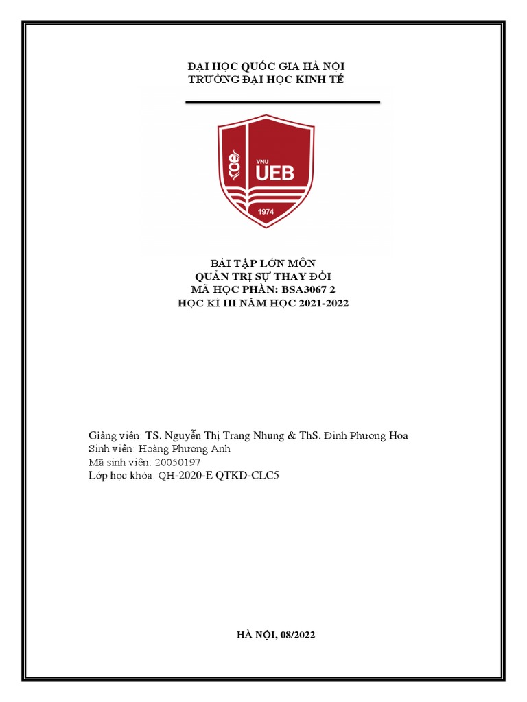 Hoàng Phương Anh 12122002 QTSTD | PDF