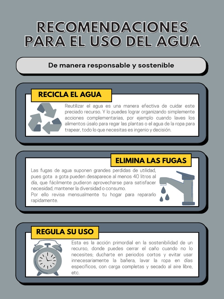 Recomendaciones para el uso responsable del agua | PDF