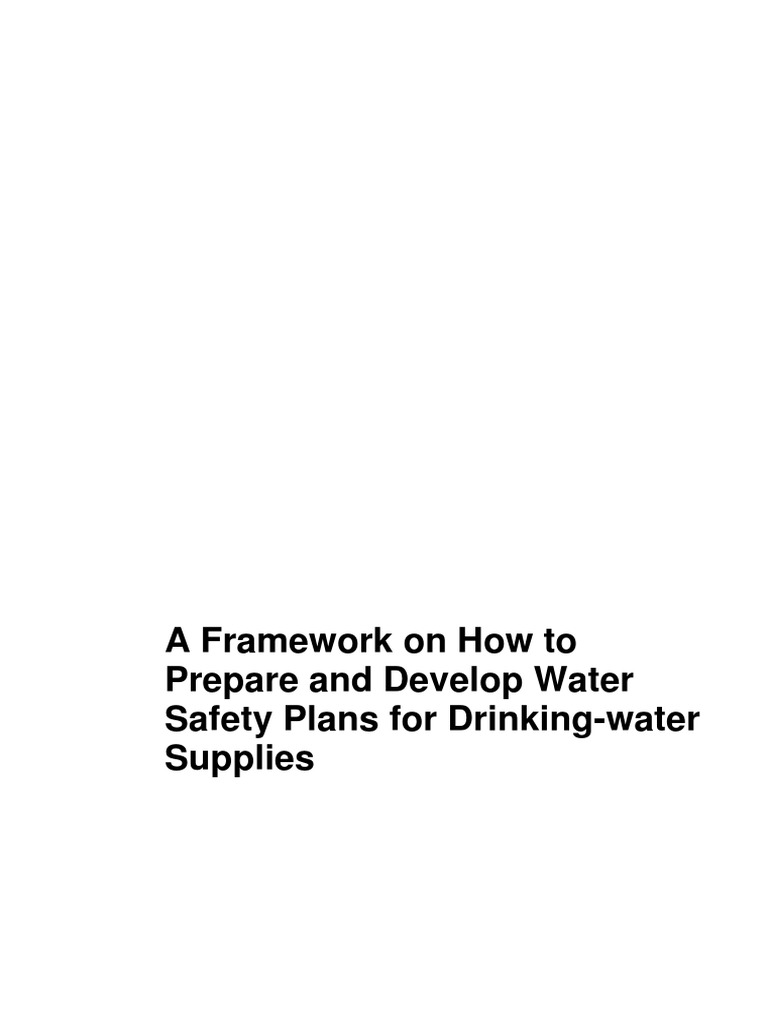 Framework Water Safety Plans Jan14 PDF Water Purification Risk